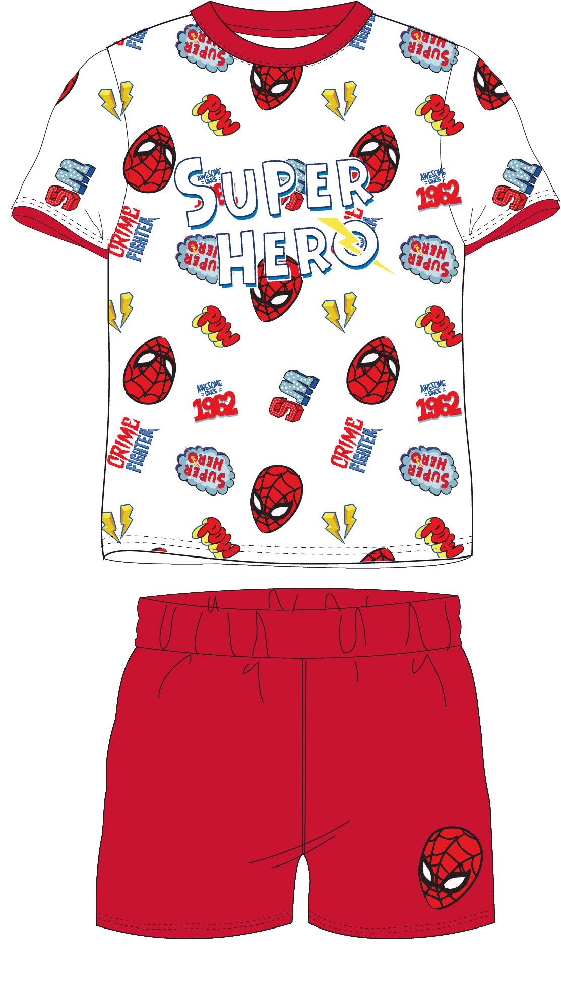 Pyžamo Spiderman Superhero Red Veľkosť: 110