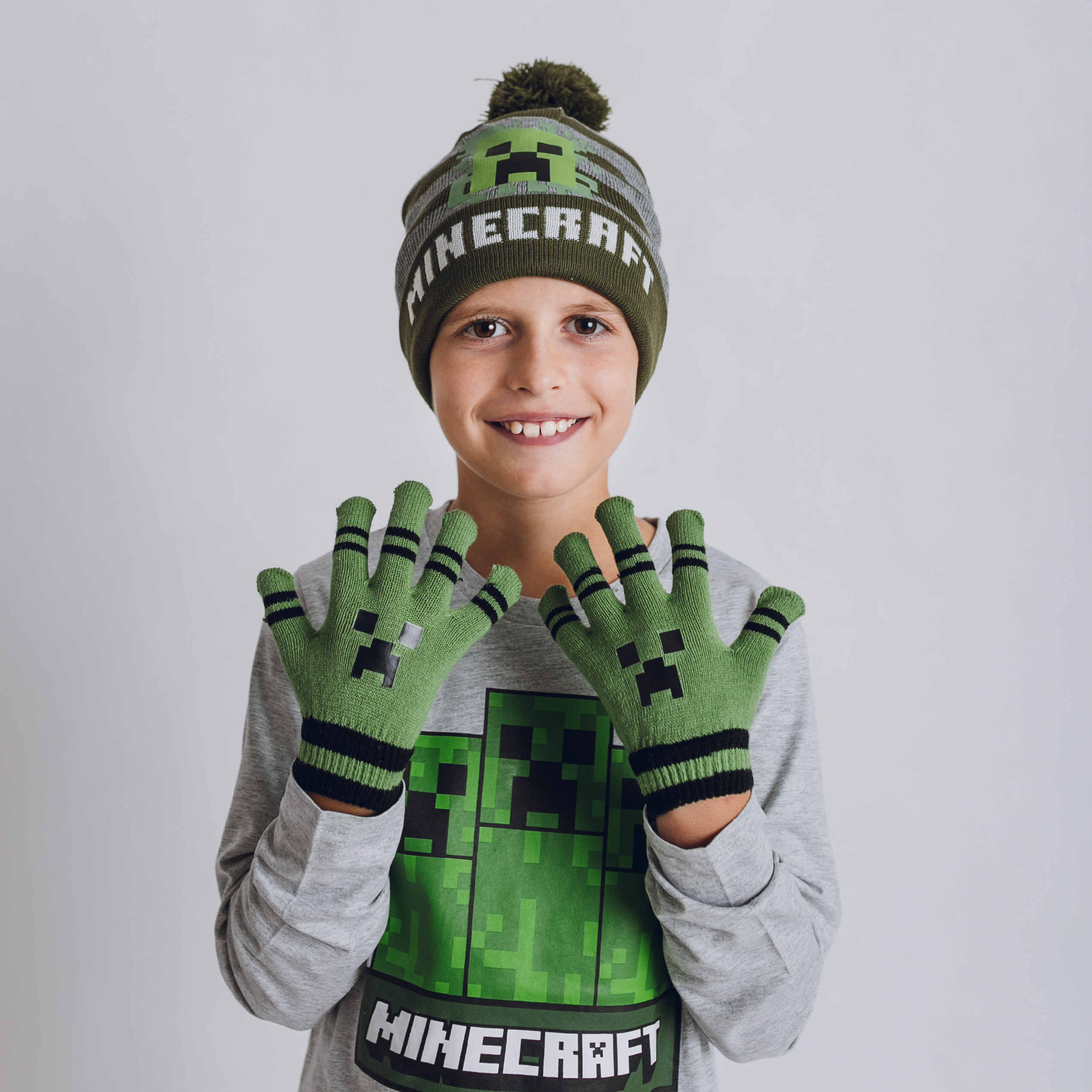 Zimná čiapka Minecraft Stripes Obvod: 52cm