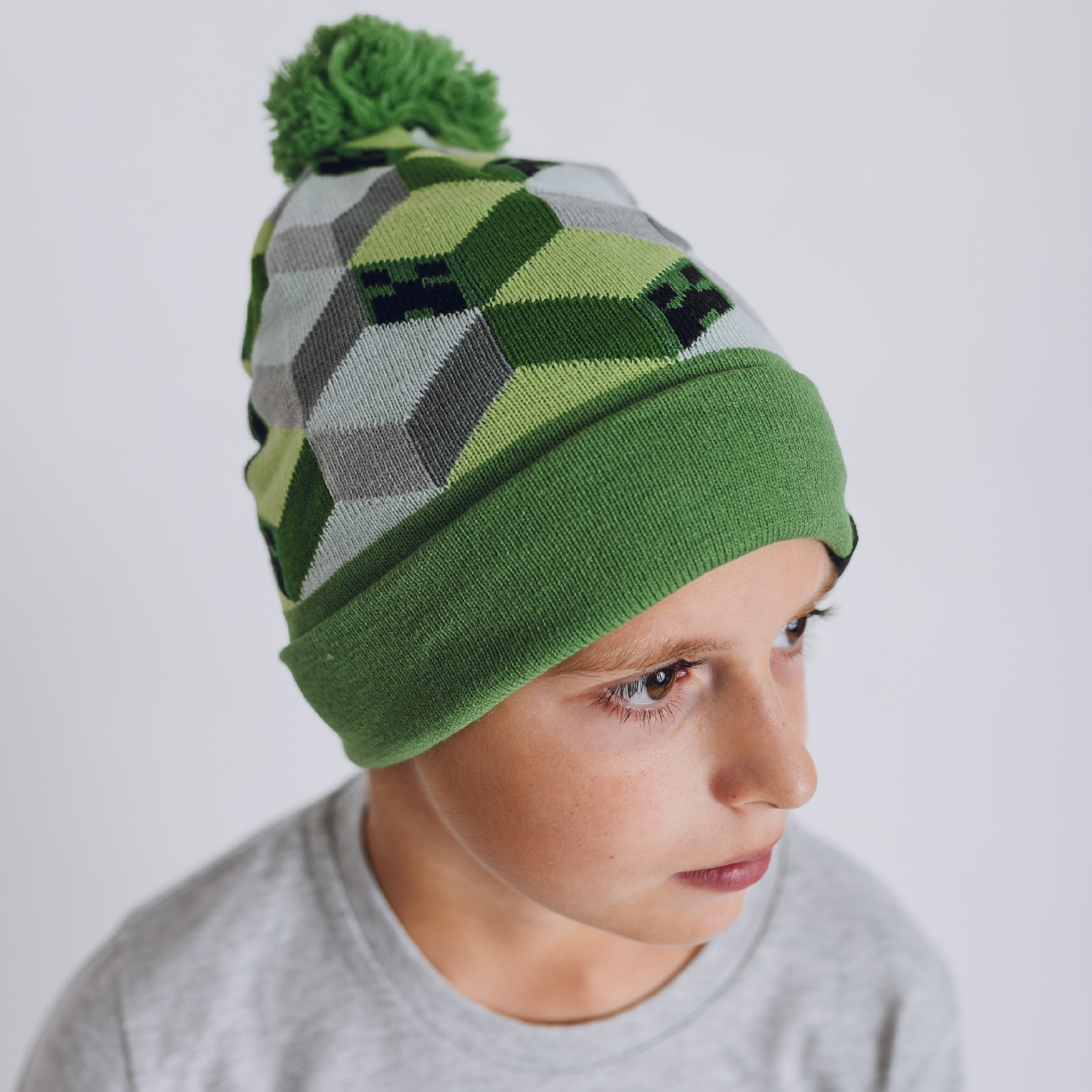 Zimná čiapka Minecraft Cube Creeper Obvod: 52cm