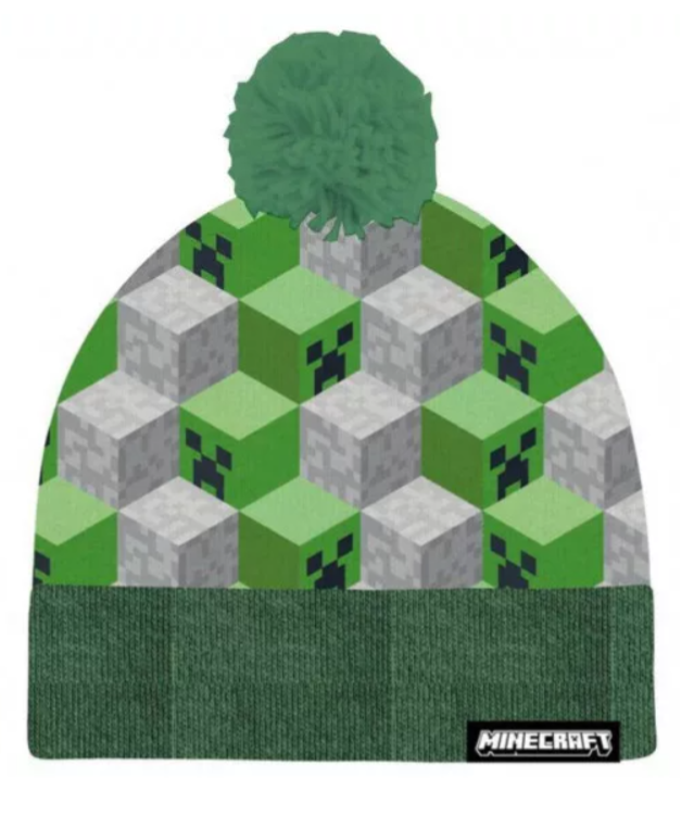 Zimná čiapka Minecraft Cube Creeper Obvod: 52cm