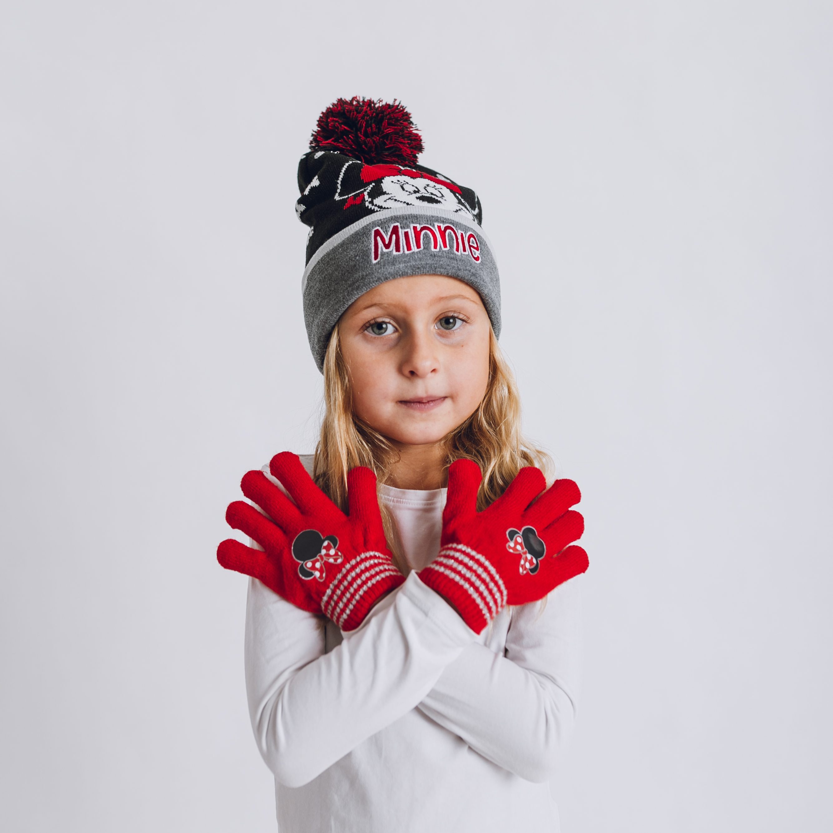 Minnie Mouse Minnie set čiapka veľ. 54 + rukavice