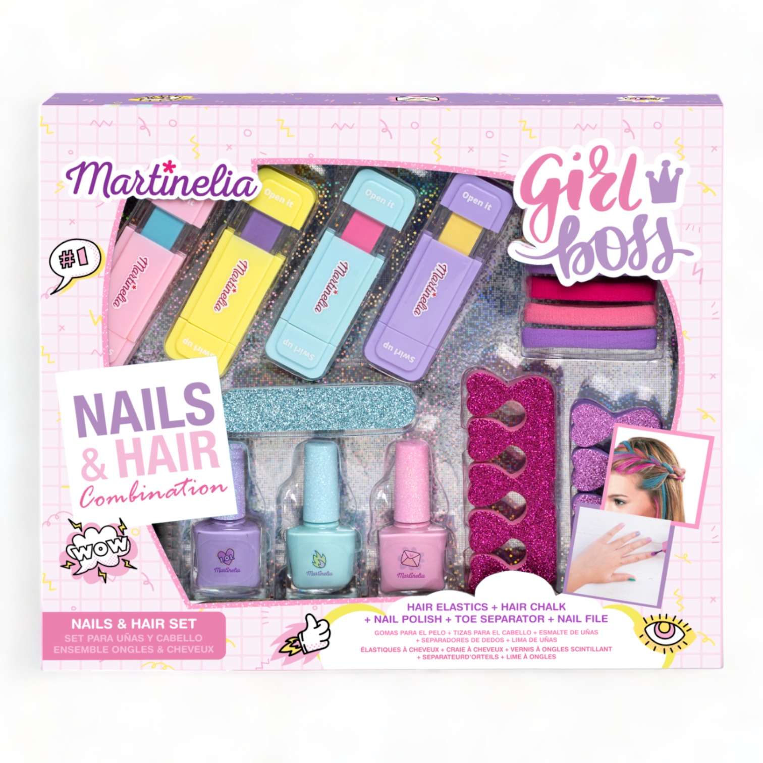 Martinelia Darčekový set farebné nechty a vlasy Girl Boss
