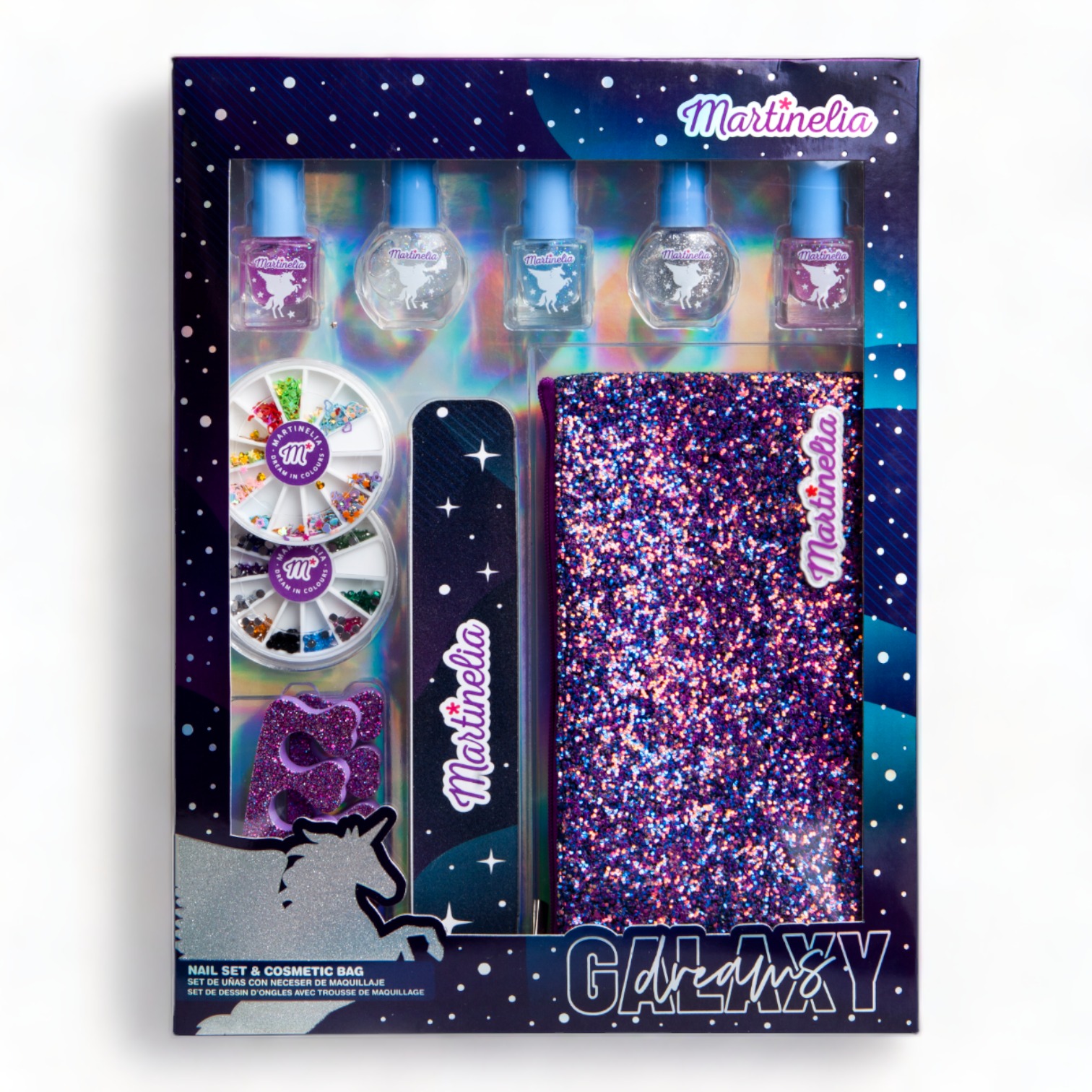 Martinelia Set na nechty s kozmetickou taškou Galaxy Dreams