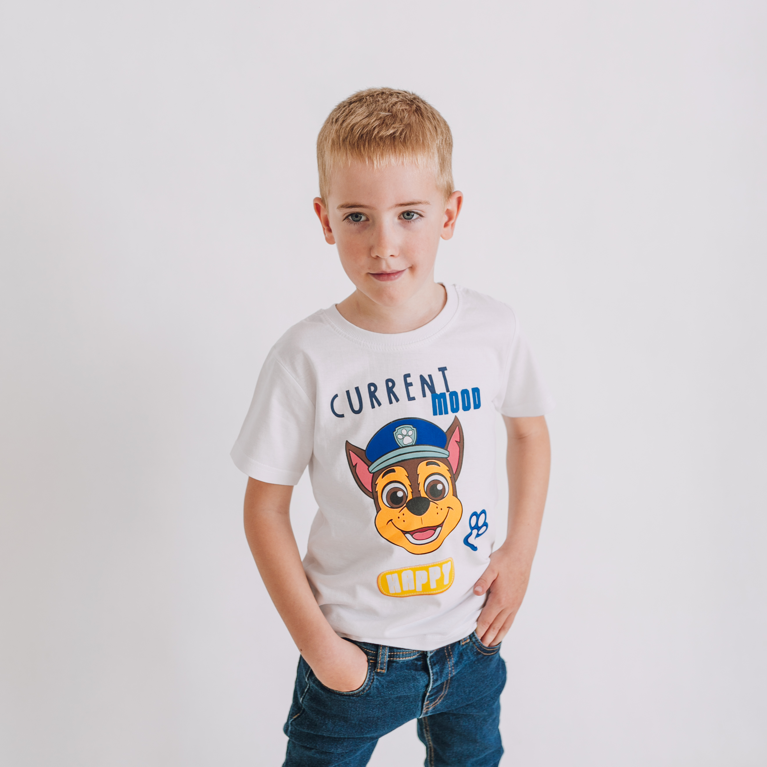 Tričko Paw Patrol Happy biele Veľkosť: 122