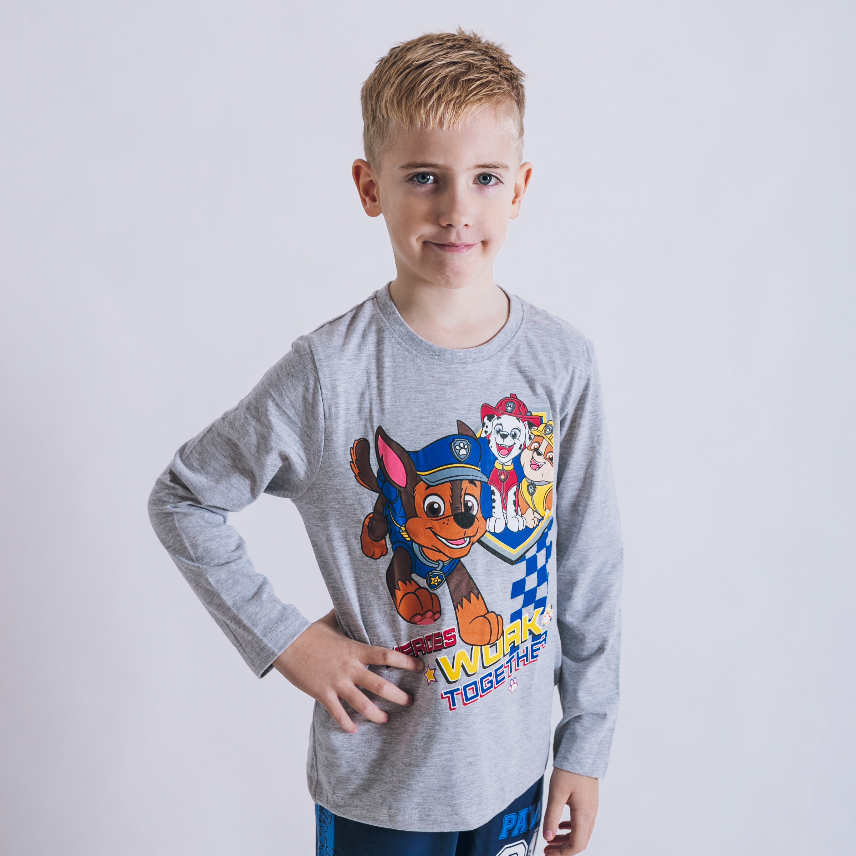 Tričko Paw Patrol Heroes, sivé Veľkosť: 98