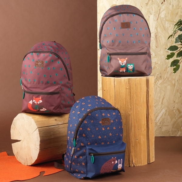 Perletti ECO R-PET detský batoh, medvedík & zajačik