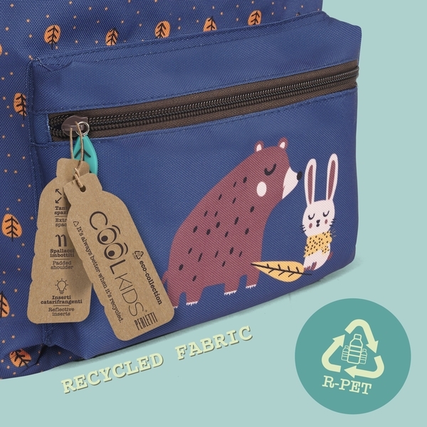 Perletti ECO R-PET detský batoh, medvedík & zajačik