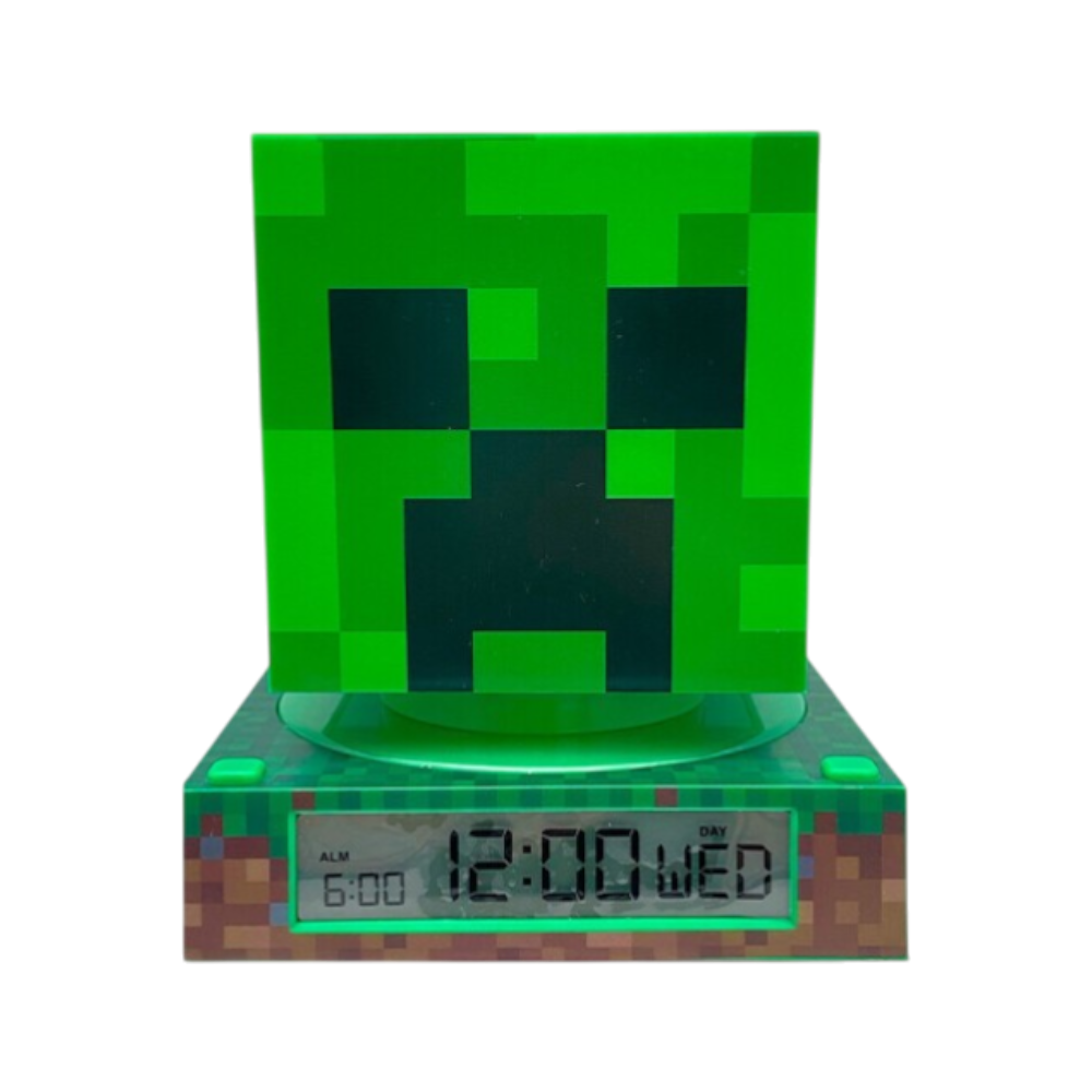 Lampa s budíkom a hodinami Minecraft Creeper