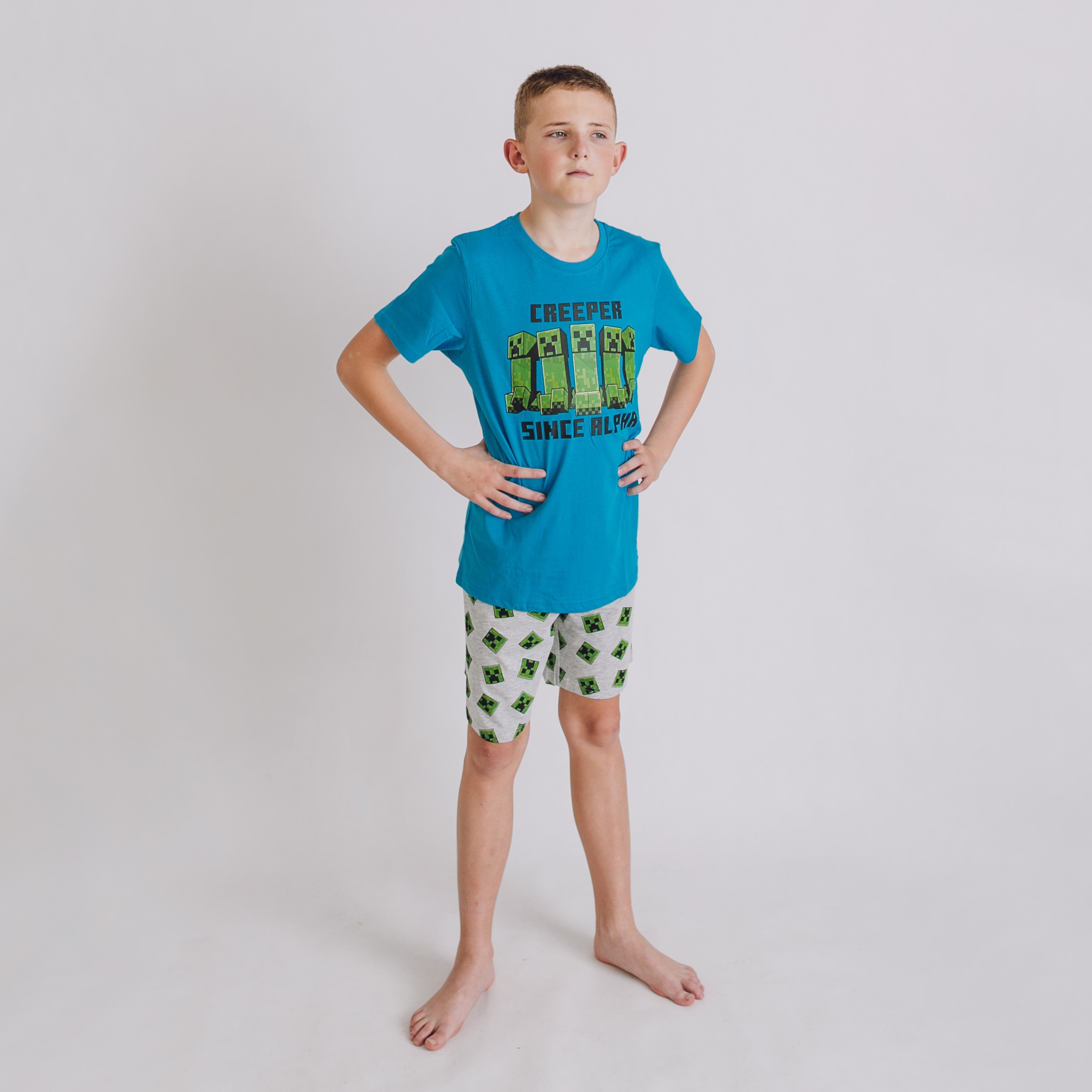 Detské letné pyžamo Minecraft Creeper Since Alpha Veľkosť: 152