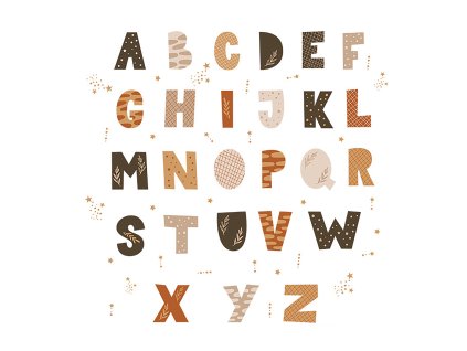 Nálepky na stenu do detskej izby - Boho abeceda