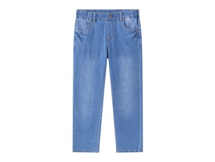 Detské džínsové nohavice s elastickým pásom – pohodlné rifle pre chlapcov (denim look)