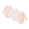 Detské body s dlhým rukávom – 3 ks v balení, 100% bavlna (3 – 24 mesiacov)