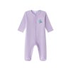 Dojčenský overal na spanie s dlhým rukávom a zapínaním – fialový