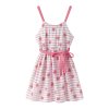 Letné dievčenské šaty s jahodovou potlačou – ružovo-biele, pohodlné a štýlové
