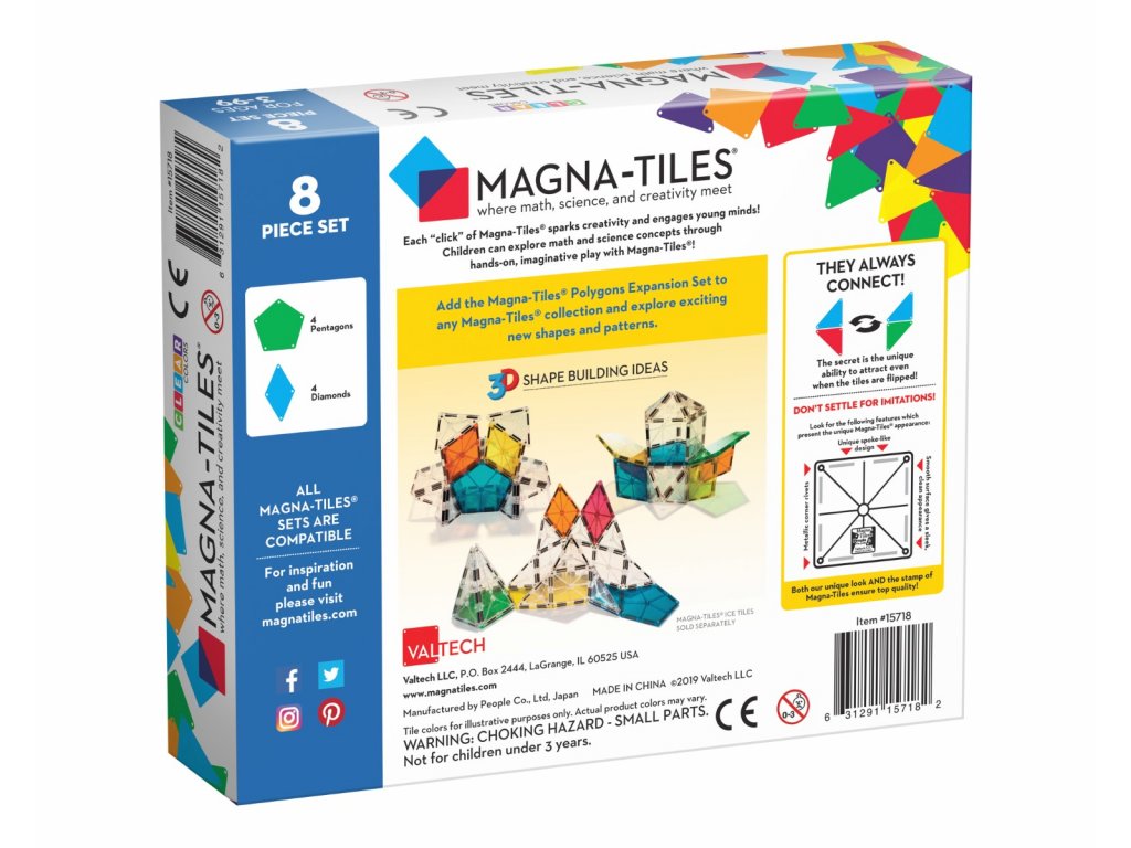 MagnaTiles EXP Polygons 8pc Carton f