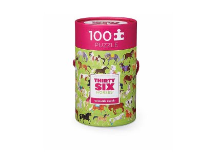 crocodile creek 100piece puzzle in canister with 36 wonderful horses puzzles 80541 zoom