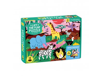 Puzzle - Lift-the-flap -Safari (12 ks)