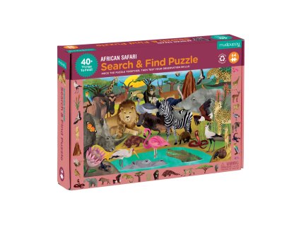 Puzzle hledej a najdi - Africké safari (64 ks)