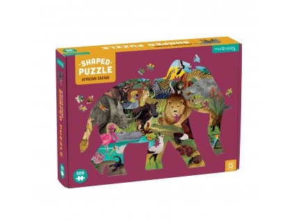 Tvarované puzzle - Africké safari (300 ks)