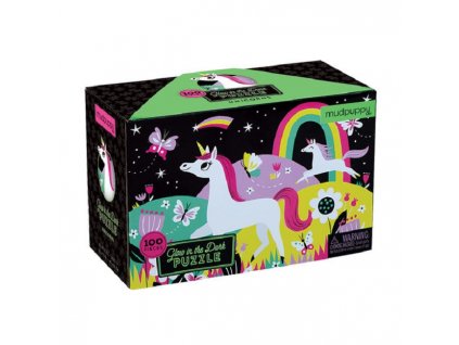 Svítící puzzle - Jednorožec (100 ks)