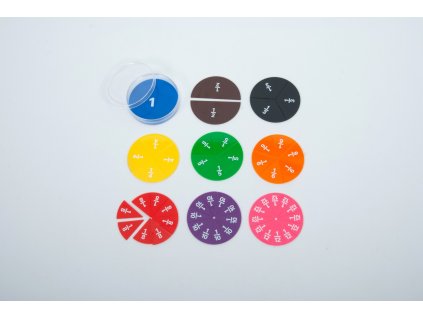 Barevné kruhy na učení zlomků (Fraction Circles Printed)