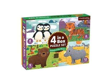 Puzzle 4 v 1- Zvieratká sveta /Puzzle 4 in a box Animals of the World