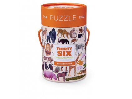 Puzzle tubus - 36 Divokých zvířat (100 ks)