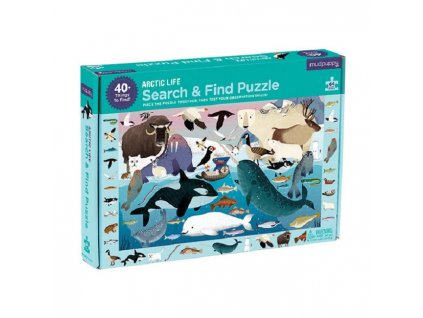 Puzzle hledej a najdi - Arktický život (64 dílků)