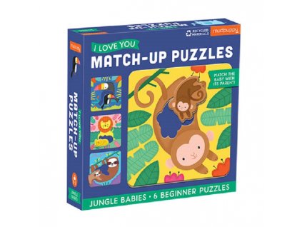 Match-Up Puzzle - Mláďata z džugle (12 dílků)