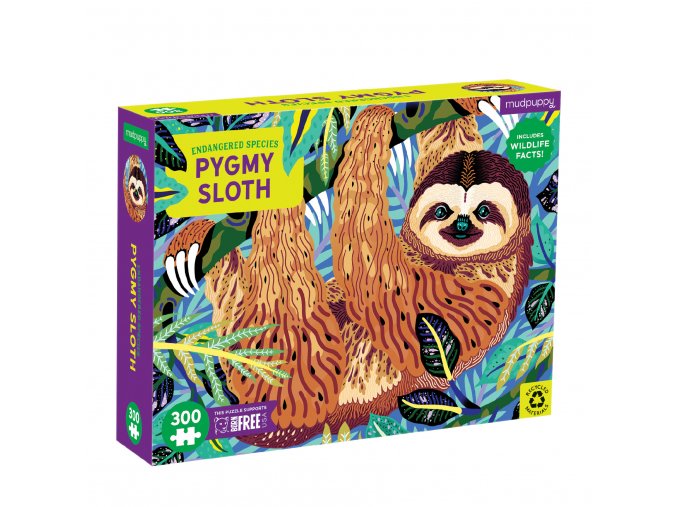 Puzzle - Lenochod - Ohrožený druh (300 ks) / Puzzle Pygmy Sloth Endangered Species (300 pc)