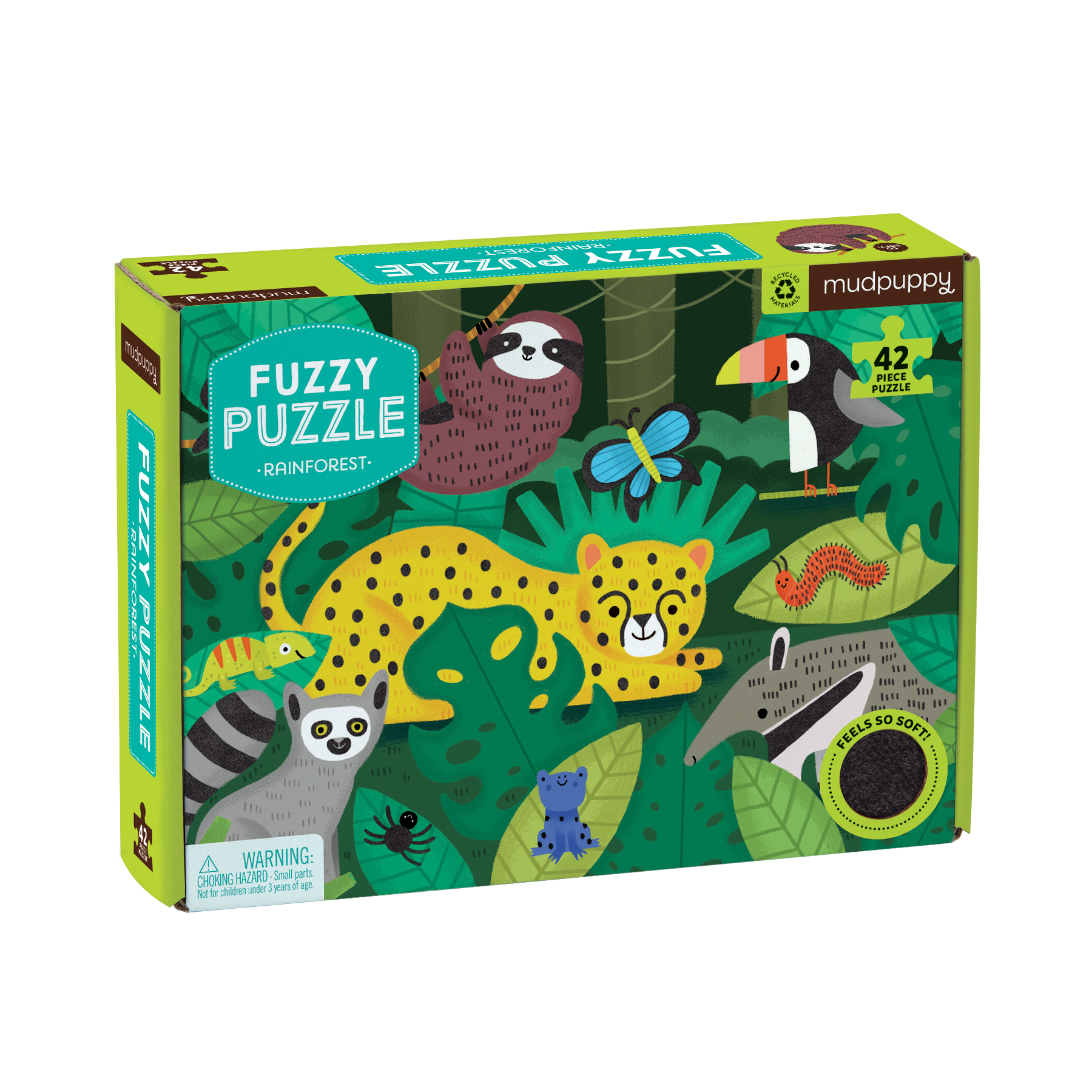 Levně Mudpuppy Fuzzy Puzzle - Deštný prales (42 dílků)