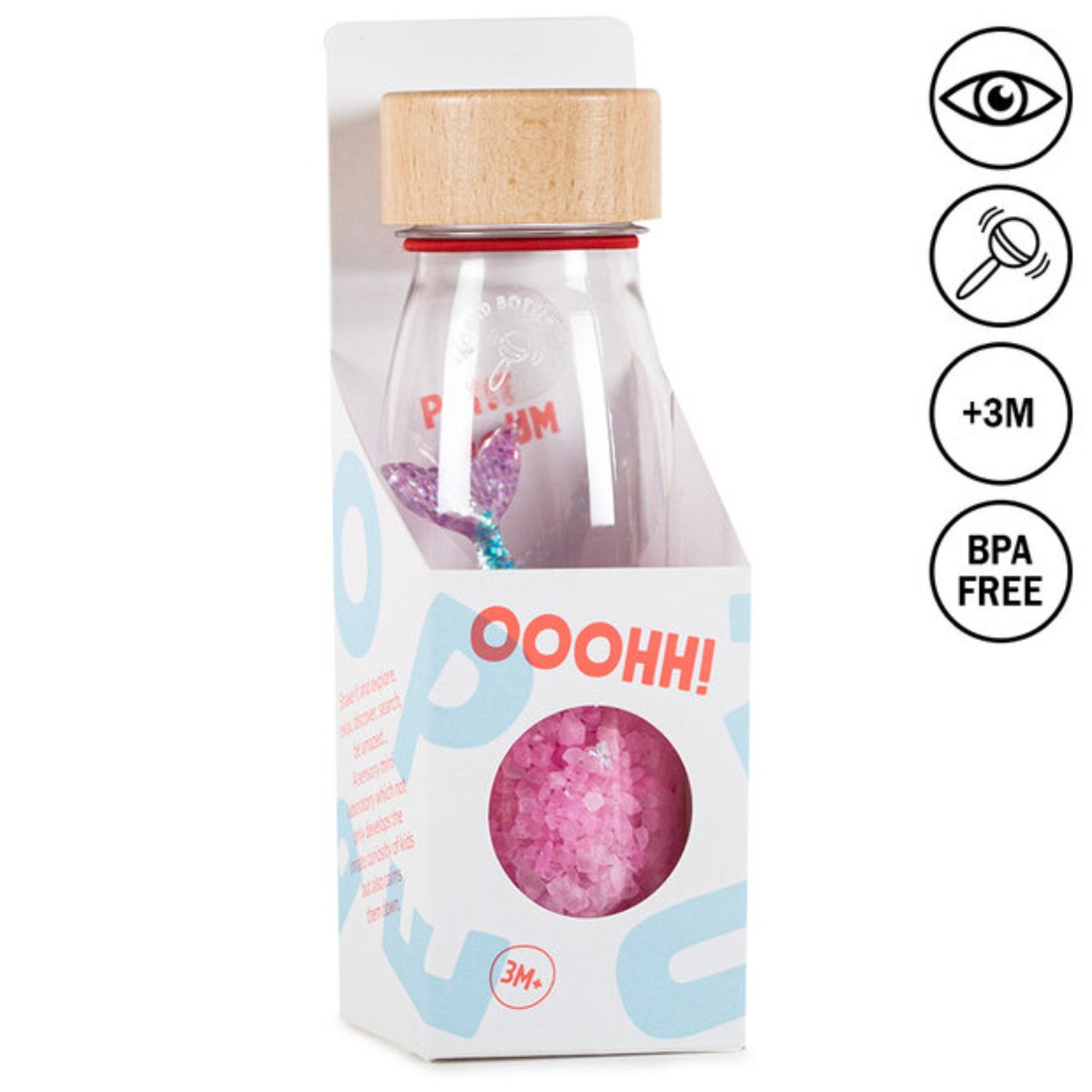 Levně Petit Boum Senzorická zvuková lahev MOŘSKÁ VÍLA (Mermaid) 250 ml