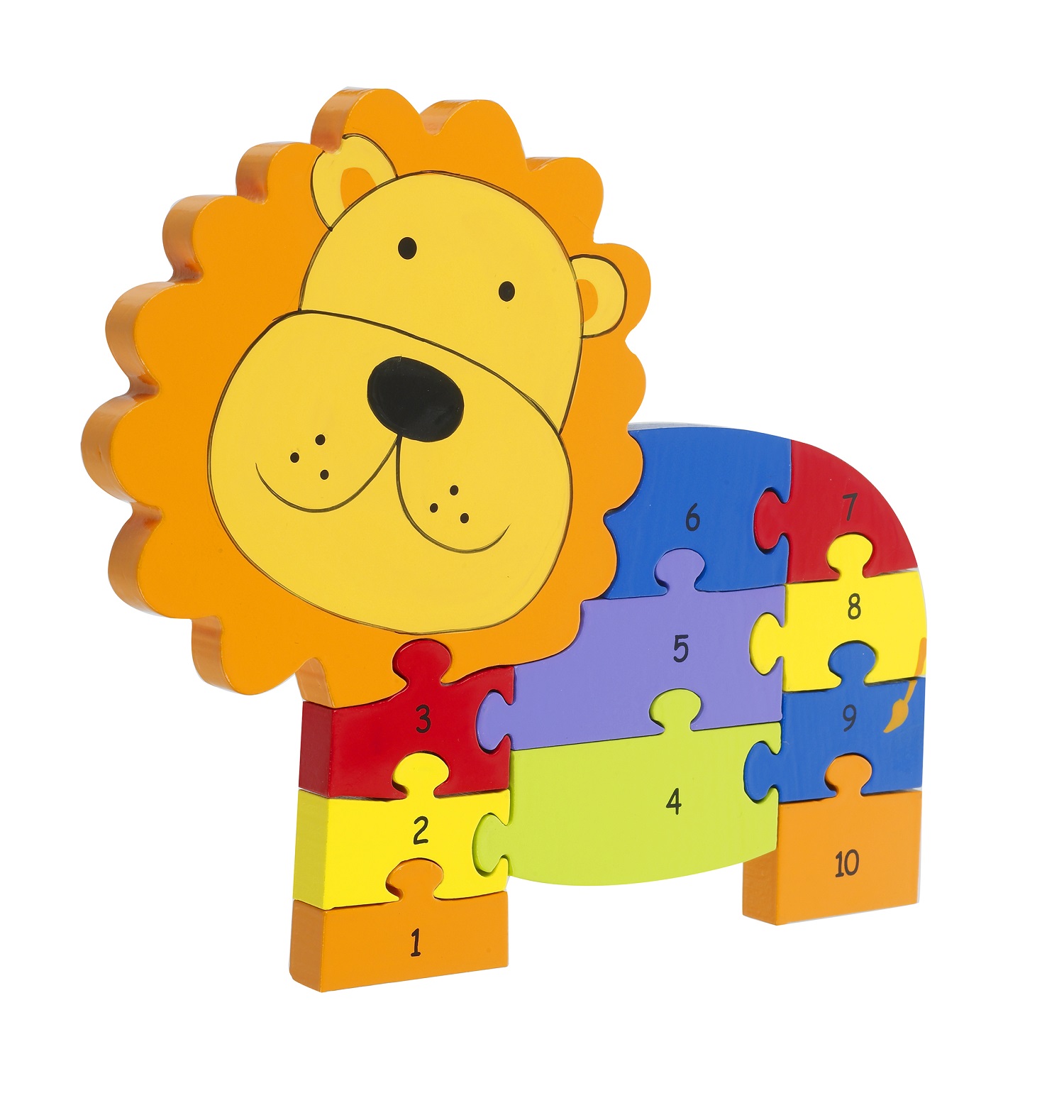 Levně Orange Tree Toys Dřevěné puzzle s čísly - Lev