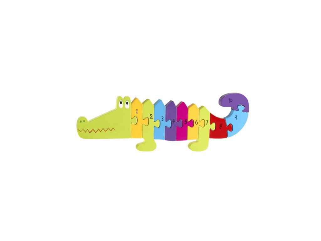 Levně Orange Tree Toys Dřevěné puzzle s čísly - Krokodýl