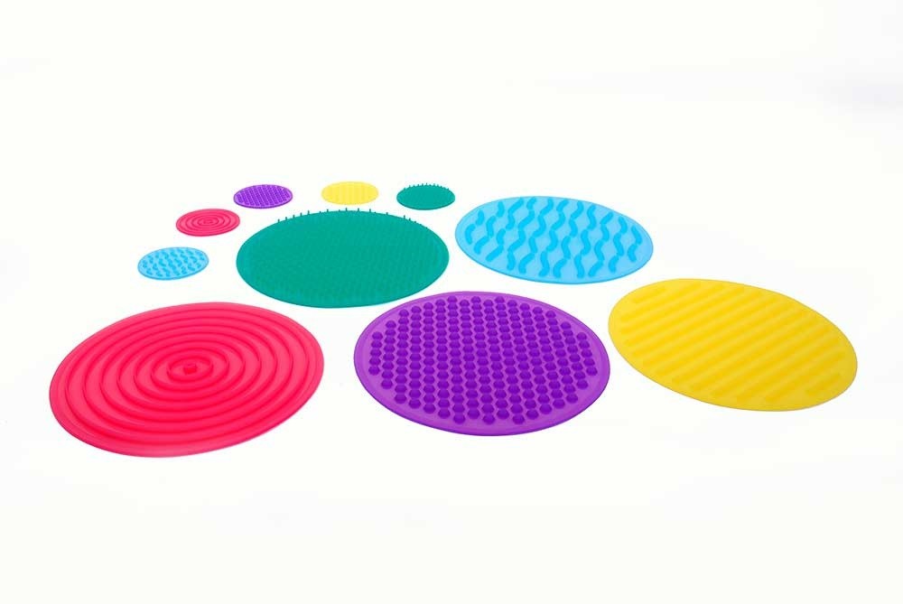 TickiT Smyslové silikonové pexeso / Silishapes, sensory circle set