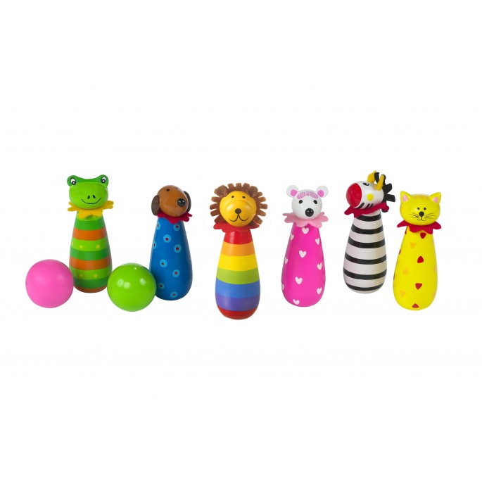 Levně Orange Tree Toys Dřevěné kuželky - Zvířátka