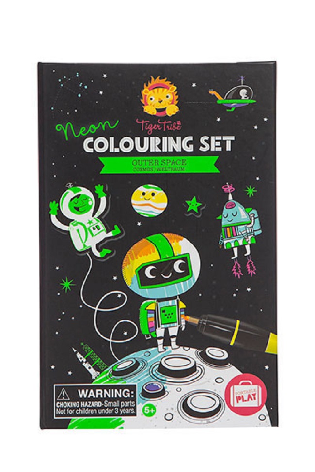 Levně Tiger Tribe Neon Colouring Set - Outer Space