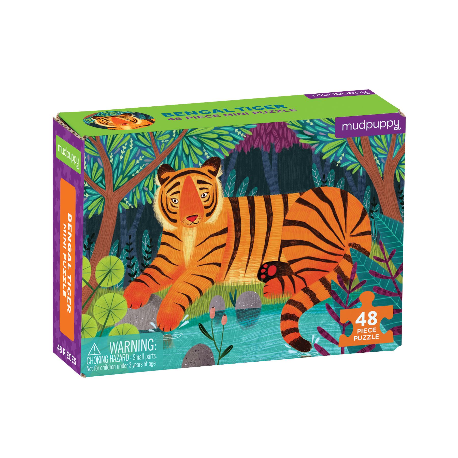 Mudpuppy Puzzle mini - Tygr bengálský (48 ks)