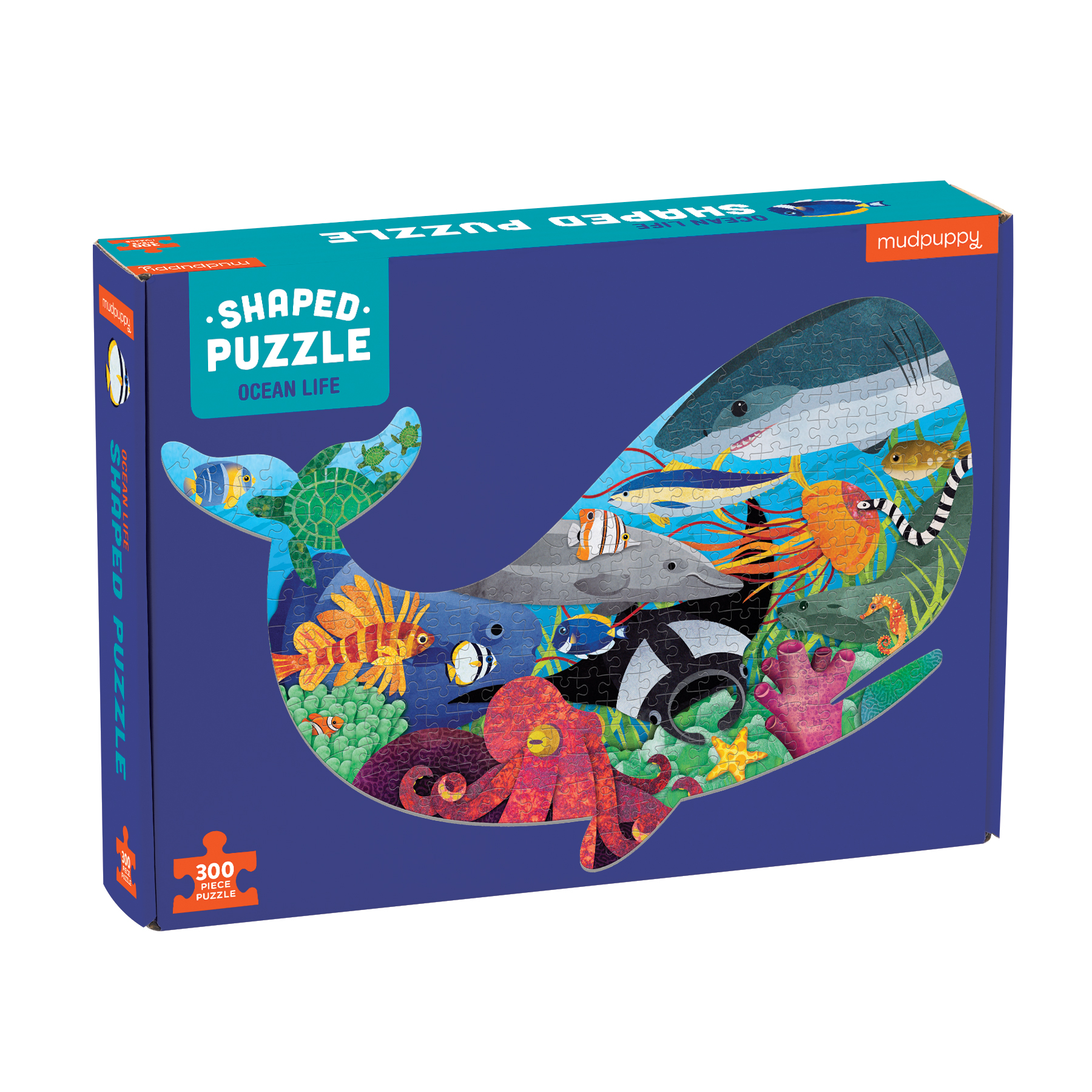 Levně Mudpuppy Tvarované puzzle - Život v oceánu (300 dílků)