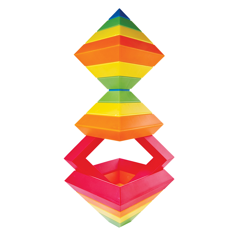 Levně Kebo Toys Wedge-it - Skládací pyramida - duhové barvy (15 dílků)