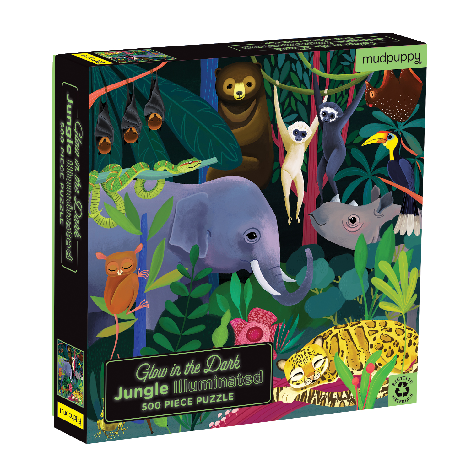 Levně Mudpuppy Svítící puzzle - Džungle (500 dílků)