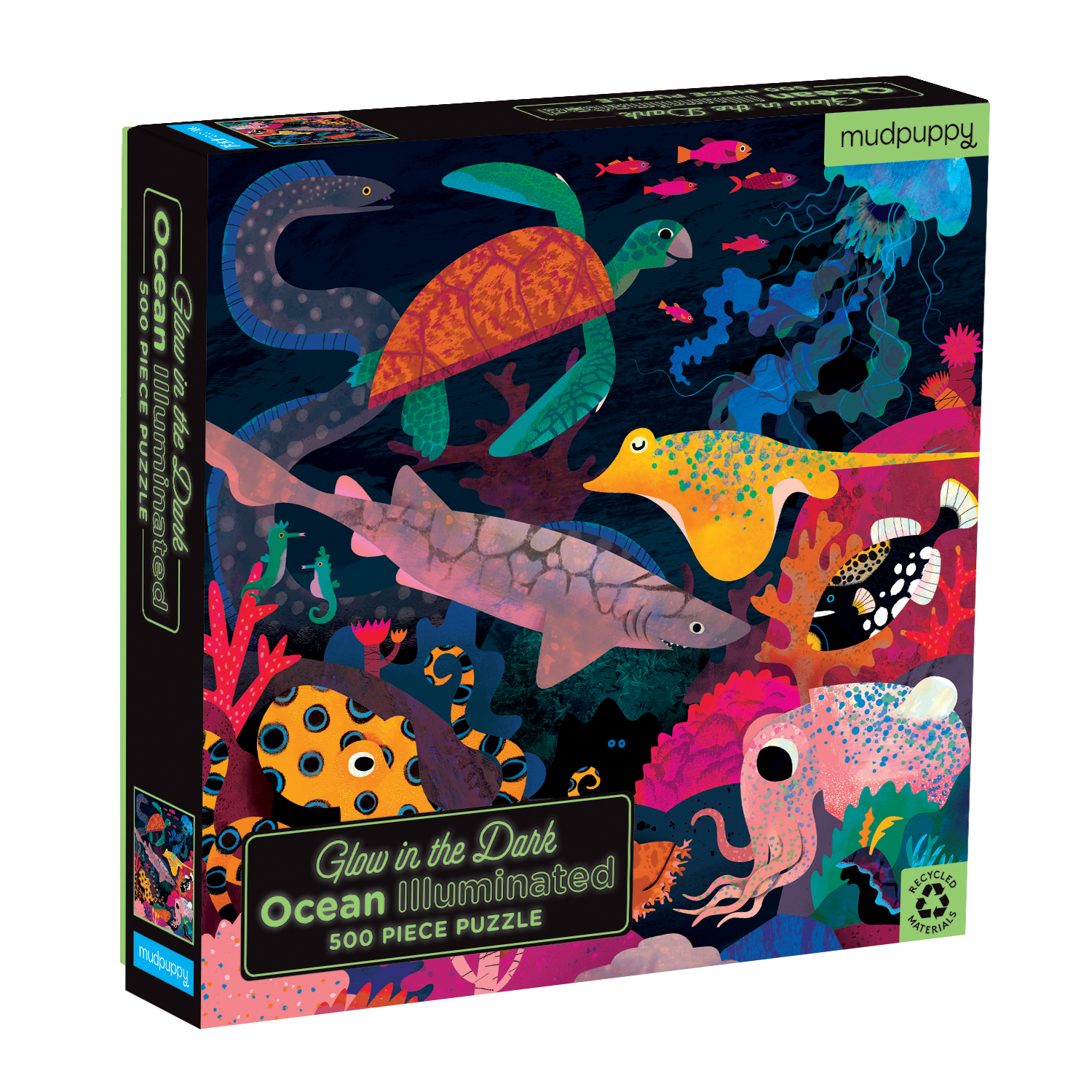 Levně Mudpuppy Svítící puzzle - Oceán (500 dílků)