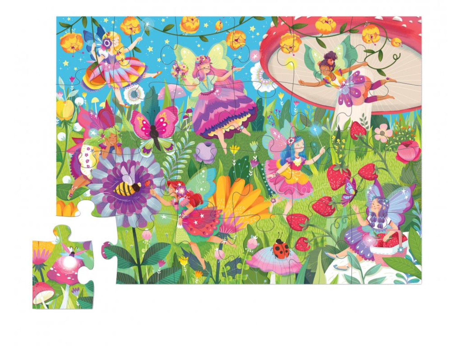 Crocodile Creek Puzzle mini tubus – Pohádková zahrada (24 dílků) / Mini Canister – Fairy Garden
