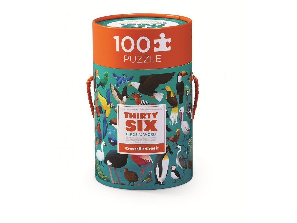 Crocodile Creek Puzzle tubus – 36 Ptáků (100 ks) / Puzzle Canister – 36 Birds (100 pcs)