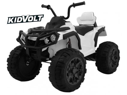 7442 detska elektricka ctyrkolka atv dalkovy ovladac 2x45w bila