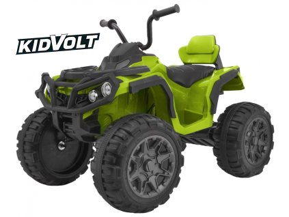 7454 detska elektricka ctyrkolka atv dalkovy ovladac 2x45w zelena