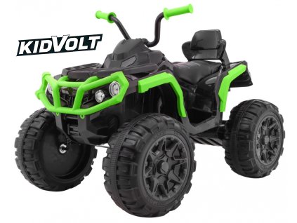 7445 detska elektricka ctyrkolka atv dalkovy ovladac 2x45w cerna zelena
