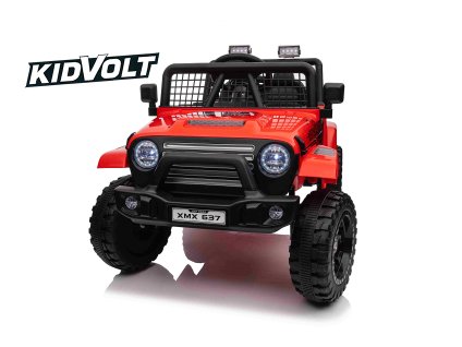 9043 detske elektricke terenni auticko off road 4x4 4x35w cervena