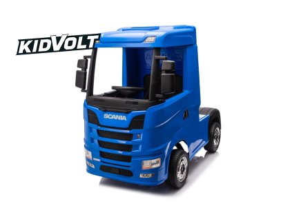 9184 7 detsky elektricky kamion scania r serie modra