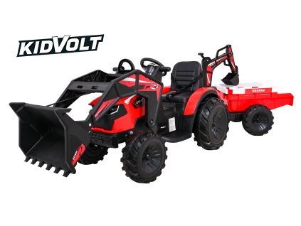 7865 detsky elektricky traktor bagr 720 t vc valniku 2x45w cervena